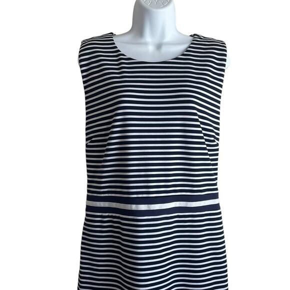 Draper James Sheath Women Dress 2X Navy White Stripe Knee Length Coastal Preppy - Picture 10 of 10